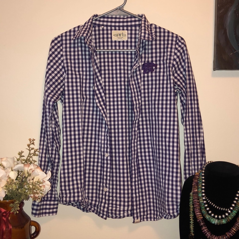 Boys K-State Gingham Button Down